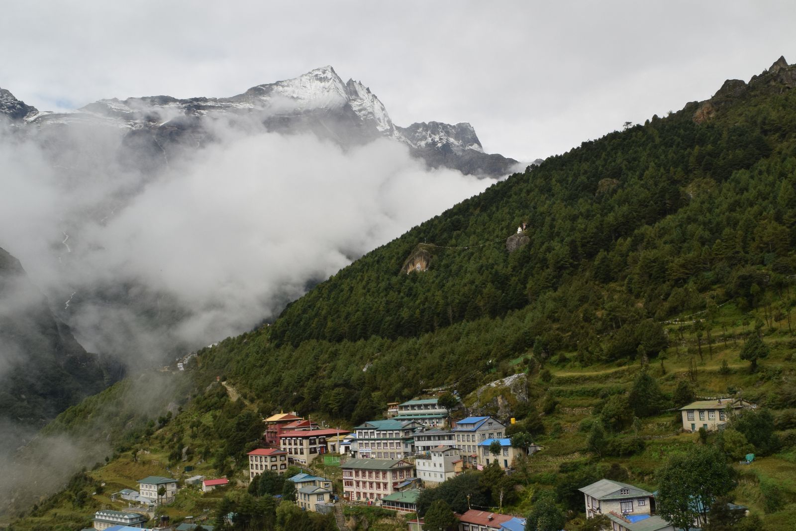 Namche Bazaar, the main village hub on the Everest Base Camp trekking route