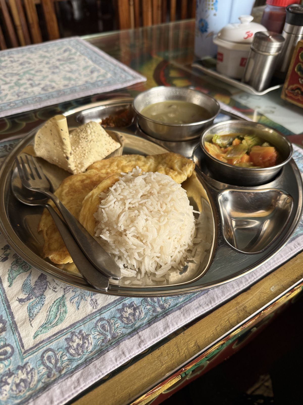 Dal bhat at a tea house on the Everest Base Camp trek