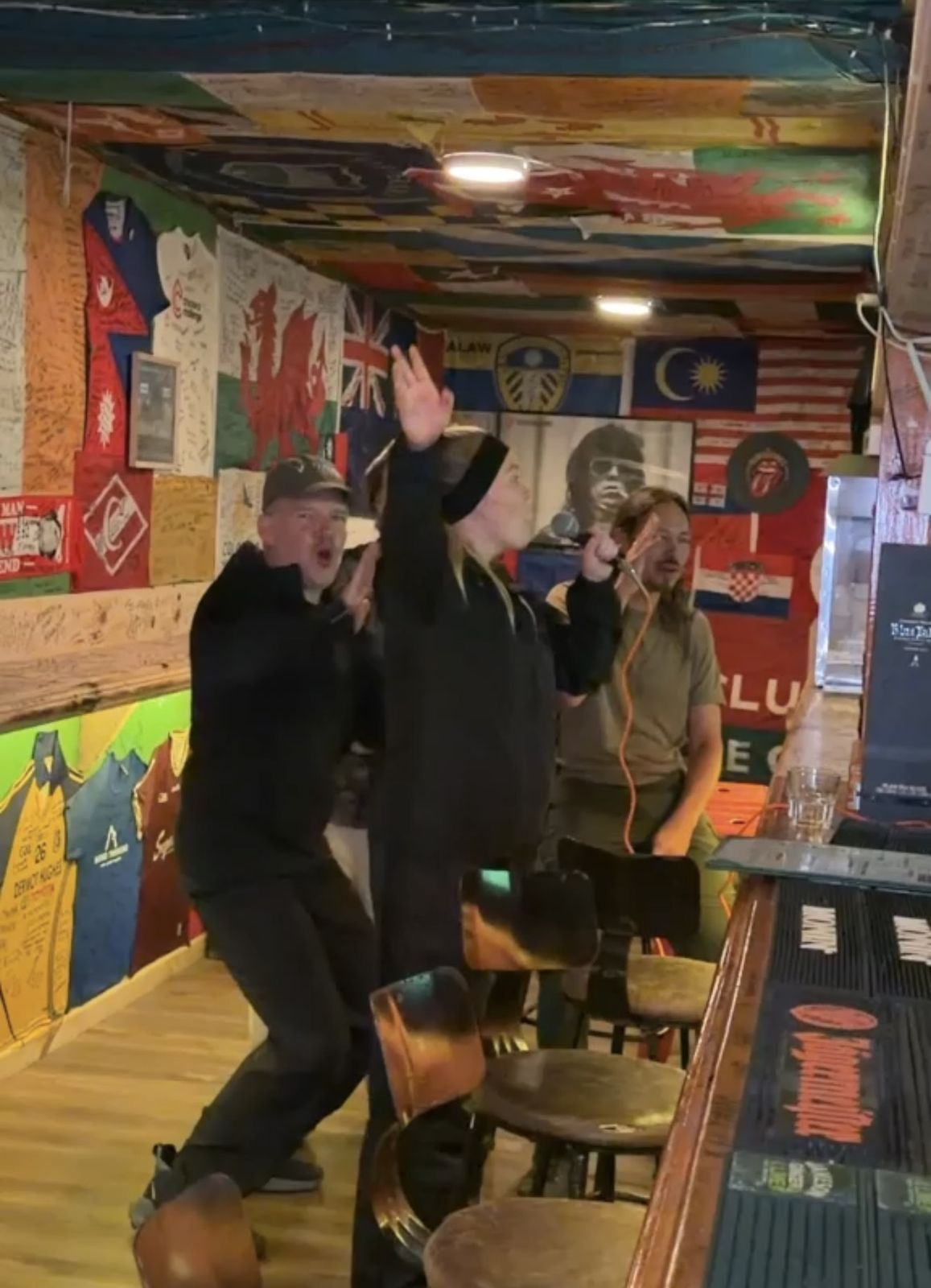 Karaoke night at the Irish pub in Namche Bazaar after reaching Everest Base Camp